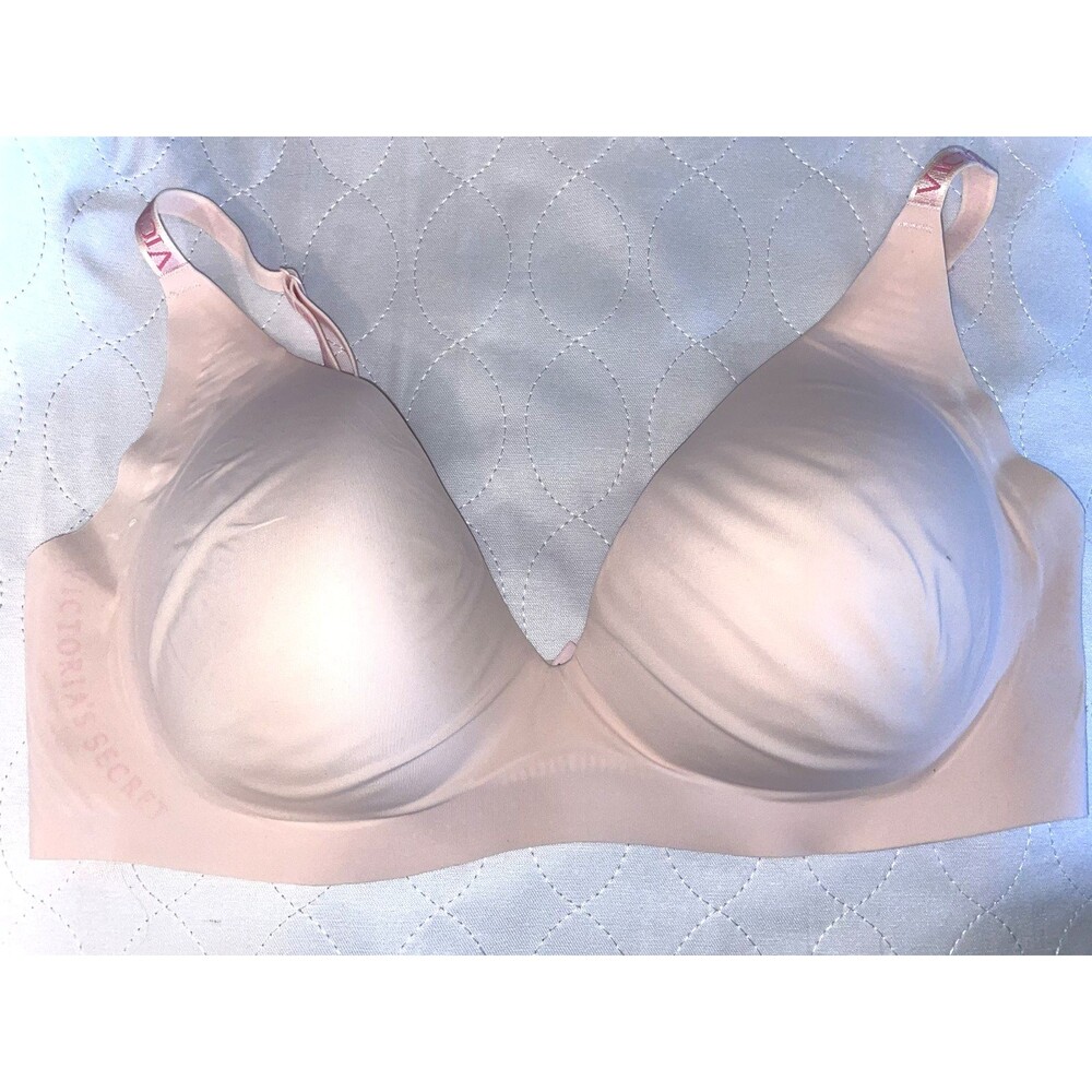 VICTORIA SECRET BRALETTE Bra XL Very sexy Nude Pink Logo Straps VS wireless